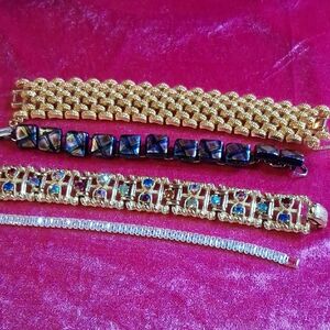 Bracelet Lot Featuring Monet Coro Dichronic Glass